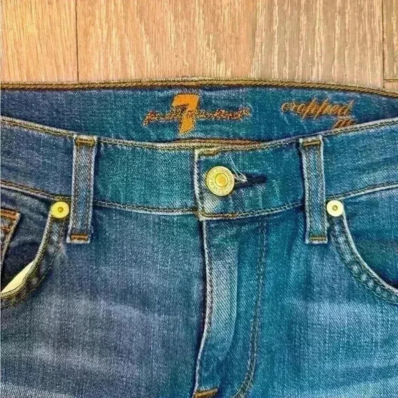 7 for All Mankind Women's Cropped Jo Wide leg flare jeans Size 26 - Picture 7 of 10